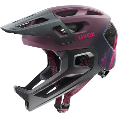 Kask rowerowy fullface UVEX React JR cranberry matt 52-56cm
