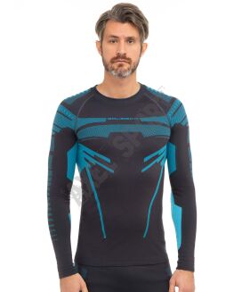 Bluza męska Brubeck Dry Thermo grafit/nieb M - 2