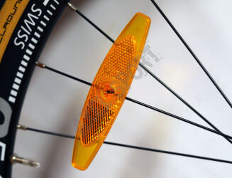 ODBLASKI ROWEROWE NA SZPRYCHY ŻÓŁTE CENTRALNE 4szt. (na dwa koła) - 3