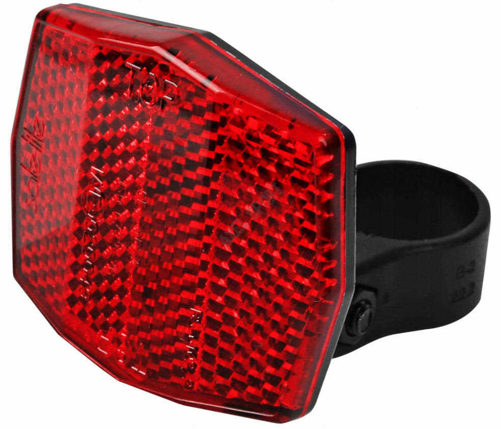 ODBLASK ROWEROWY TYLNY CZERWONY TRAPEZ DŁ (22,2mm)