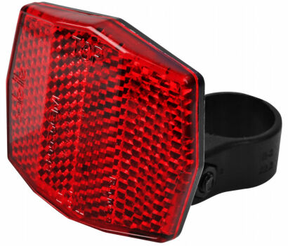 ODBLASK ROWEROWY TYLNY CZERWONY TRAPEZ DŁ (22,2mm)