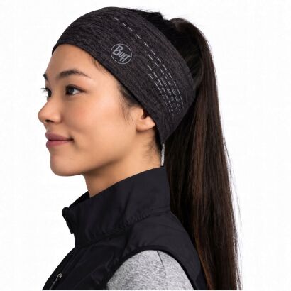 Opaska sportowa odblaskowa BUFF DRYFLX HEADBAND SOLID black