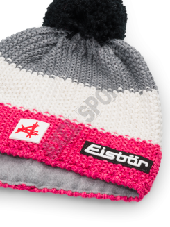 Czapka zimowa narciarska Eisbar Star Pompon MU SA czar-szar-biał-róż - 2
