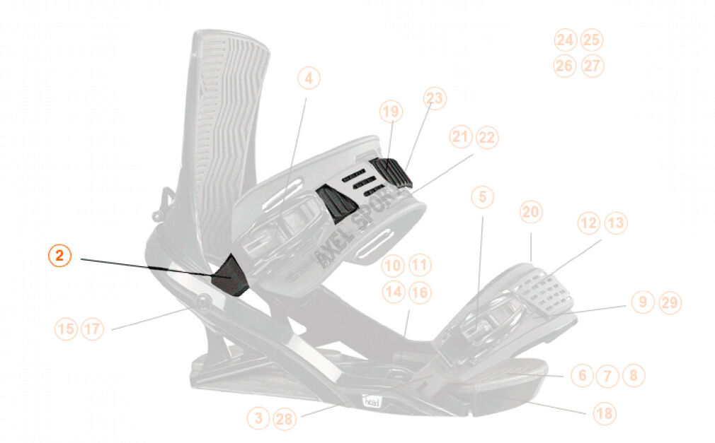 Pasek zębaty do wiązań snowboardowych HEAD ankle ratchet S/M/L