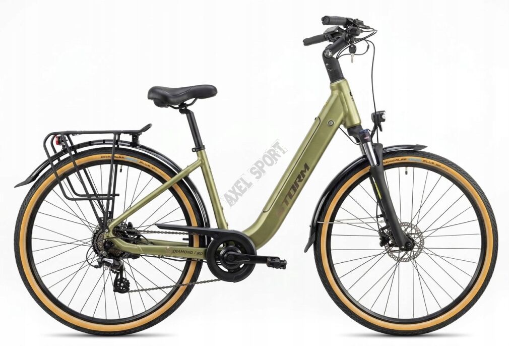 Rower miejski elektryczny Storm E-Diamond PRO (28'') Lady pistacjowy