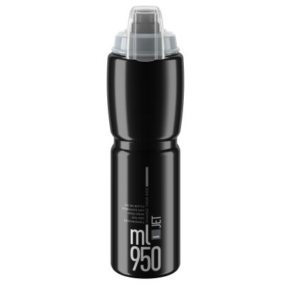 Bidon rowerowy ELITE Jet Plus black grey logo 950ml