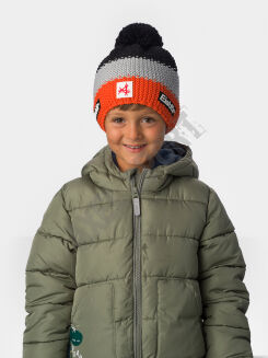 Czapka zimowa dziecięca z pomponem Eisbar Star MU SA czar-szar-pom - 3
