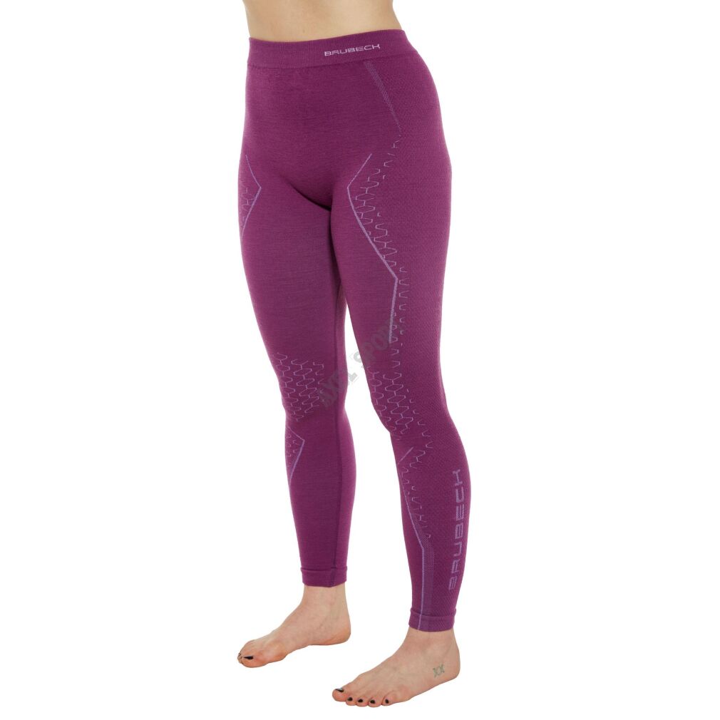 Spodnie Legginsy damskie BRUBECK EXTREME MERINO fuksja M