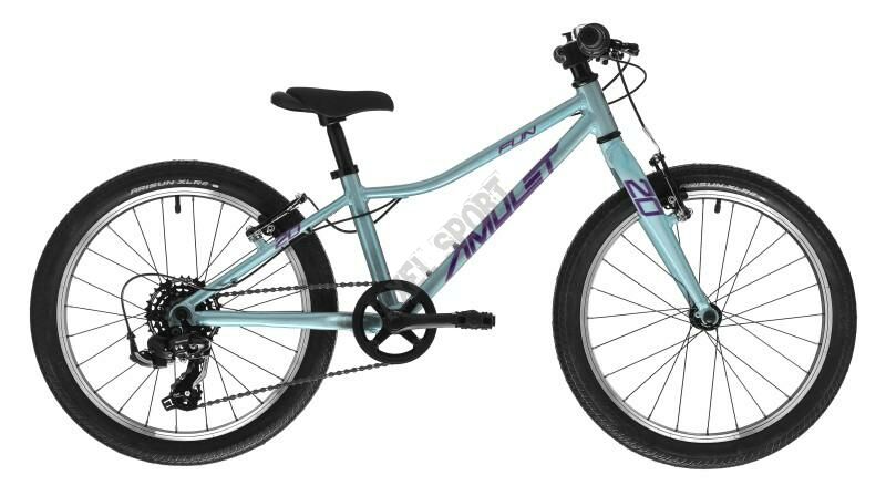 Rower dziecięcy AMULET Fun (20'') celeste blue/purple