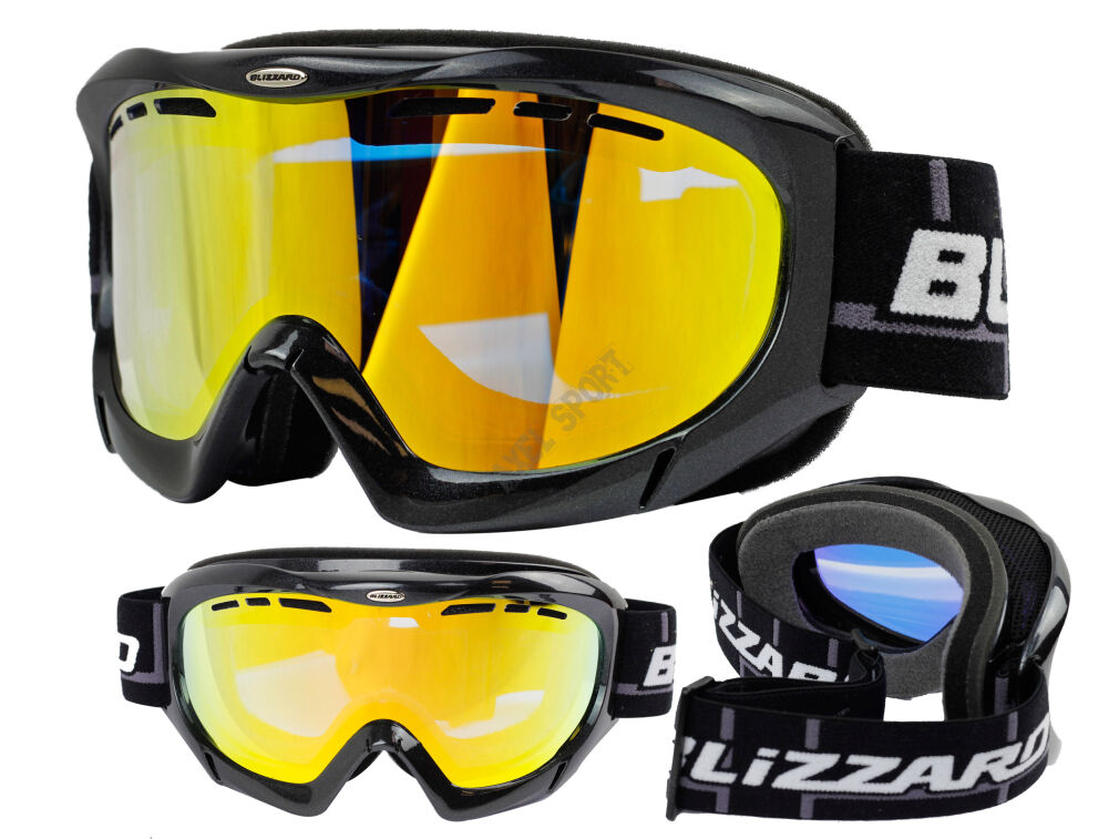 Gogle BLIZZARD 912 MDAVZF black matt/amber mirror 