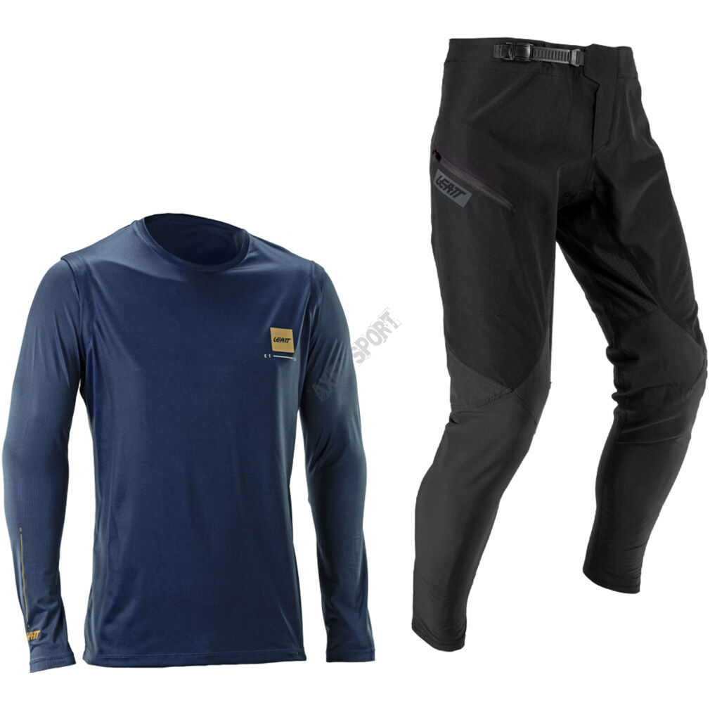 Koszulka spodnie rowerowe LEATT Ride Kit MTB Gravity 1.0 Galaxy Blue