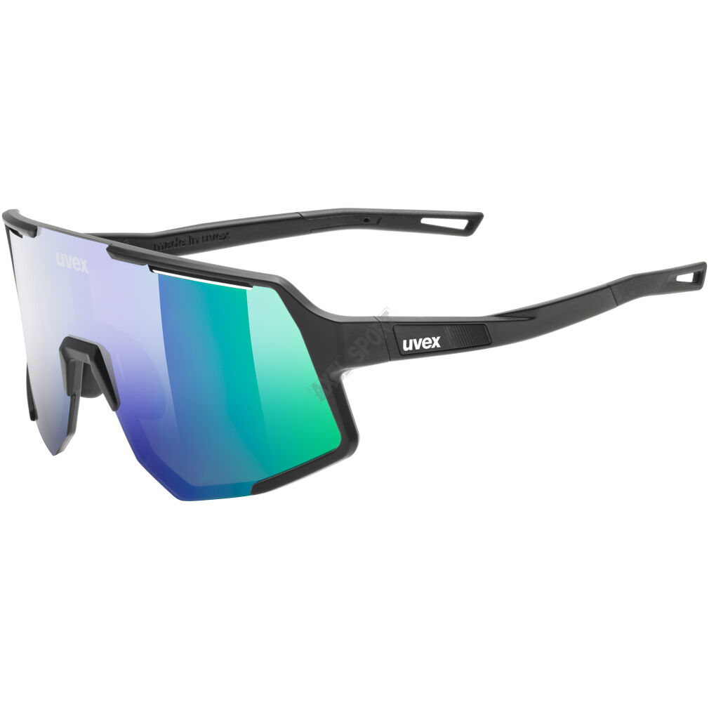 Okulary rowerowe przeciwsłoneczne UVEX Sequenze black matt/Mirror green S3