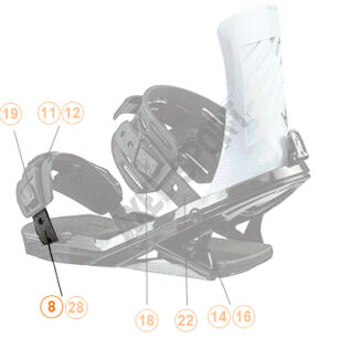 Pasek do wiązań snowboardowych HEAD pasek snowbordowy M/L (377419) - 2