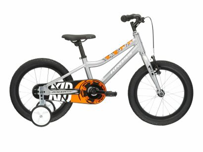 Rower dziecięcy z kółkami bocznymi KROSS Racer 4.0 (16'') sreb biał pom