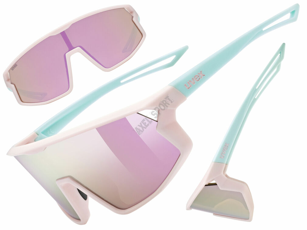 Okulary rowerowe UVEX Skyryse Jr. pink-green matt (mirror pink) S3
