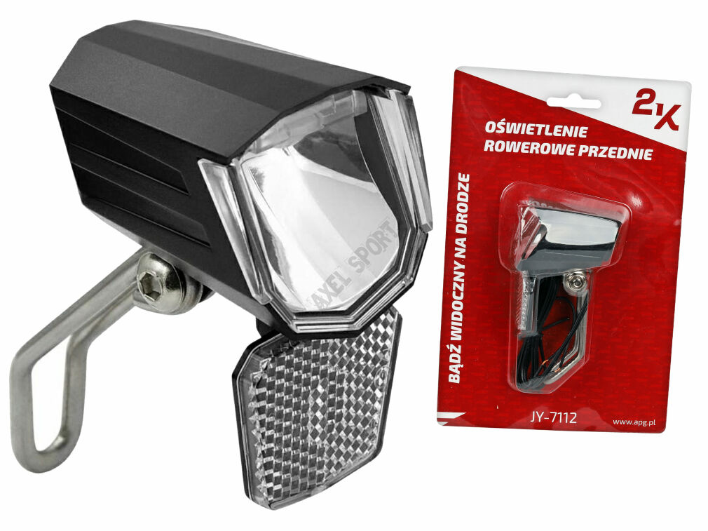 LAMPKA PRZEDNIA NA DYNAMO JY-7112 Z PODTRZYMANIEM