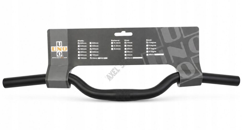 Kierownica rowerowa UNO AL-078 25,4 mm 618 mm aluminiowa czarna 24°