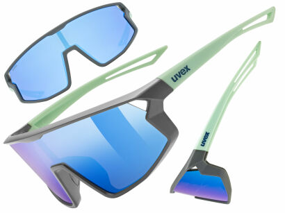 Okulary rowerowe UVEX Skyryse Jr. grey-green matt (mirror blue) S3