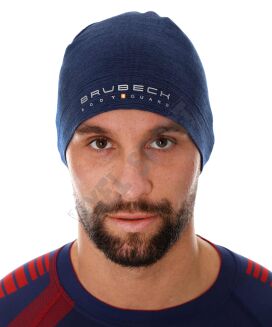 Czapka wełniana Merino BRUBECK HM1018 granat L/XL - 3