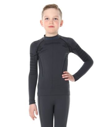 Bluza junior męska TERMOAKTYWNA BRUBECK LS13640 - grafit 