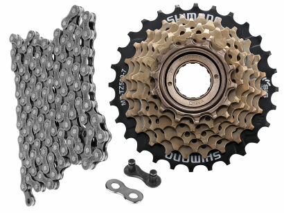 Zestaw wolnobieg Shimano TZ500 7rz + łańcuch DEONE DE-006 + spinka