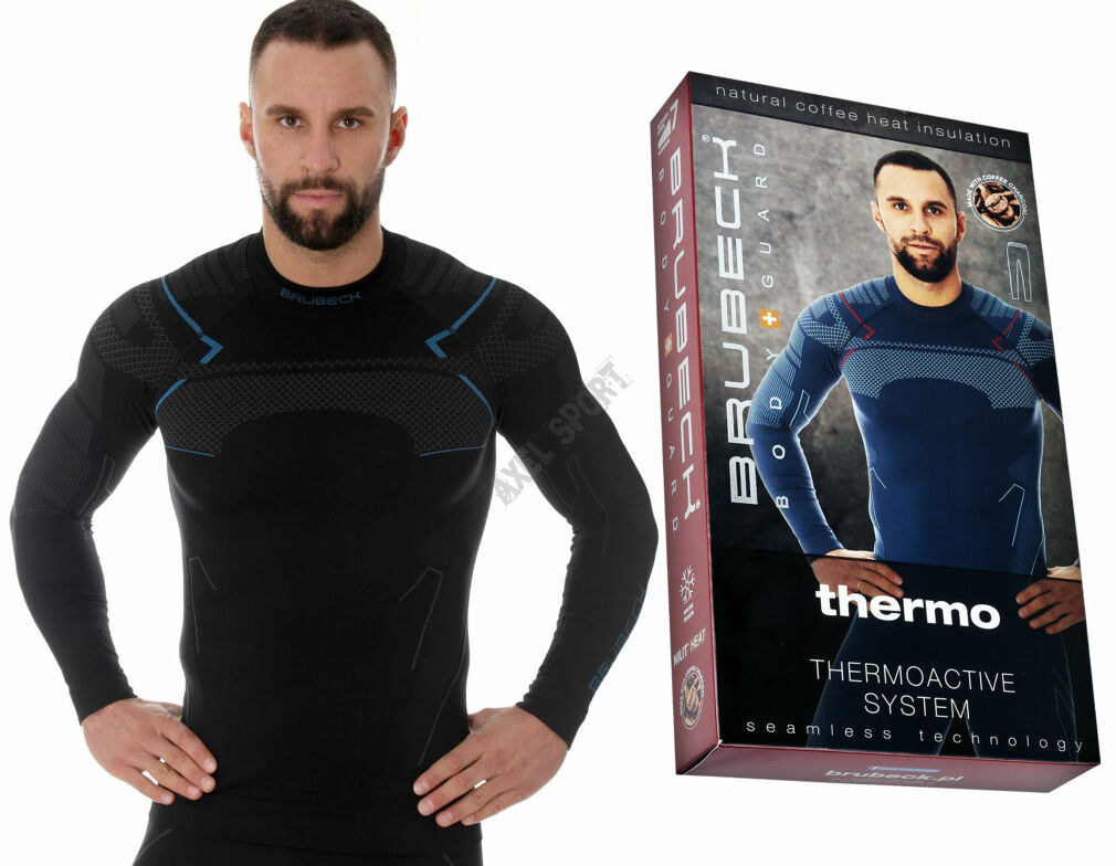 BLUZA THERMO MĘSKA BRUBECK LS13040A BLK/NIEB
