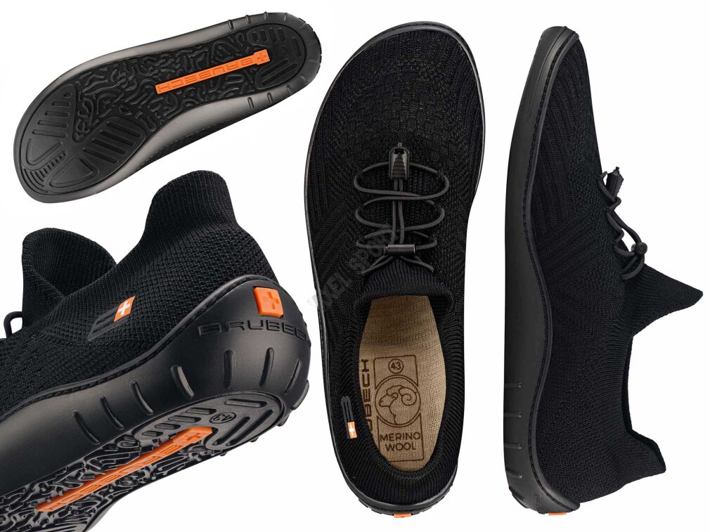 Buty sportowe męskie lekkie wygodne BRUBECK BAREFOOT Merino black 42