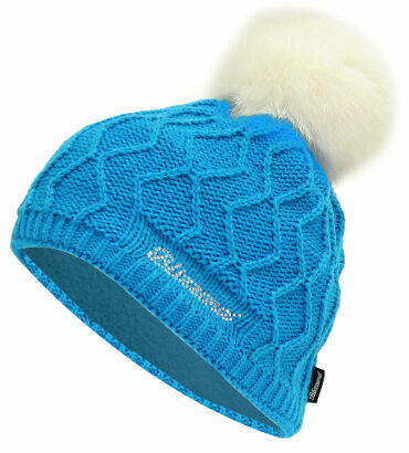 Czapka zimowa damska BLIZZARD Rabbit SW z pomponem blue UNI
