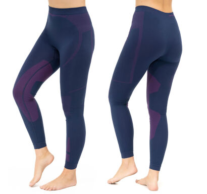 Legginsy damskie Brubeck Dry LE1326W jeansowy/fiolet XL