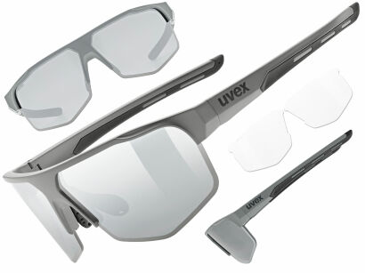 Okulary rowerowe UVEX Axos set grey matt (mirror silver) S3/S0