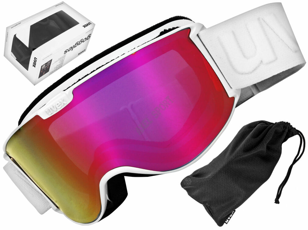 Gogle UVEX Skyper LM - white mat pink