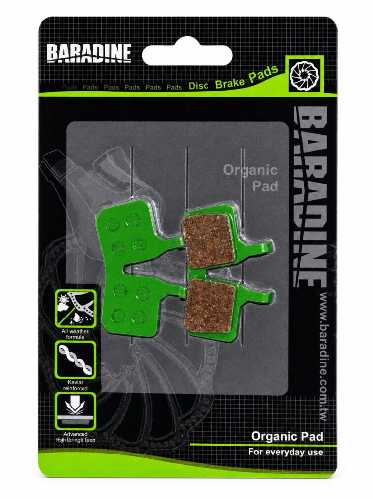 Okładziny klocki rowerowe do hamulców tarczowych Baradine Organiczne DS-61