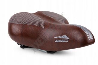 Siodełko wygodne SELLE AMERICA 265x215mm brązowe sprężyny Fiido C11 Pro - 2