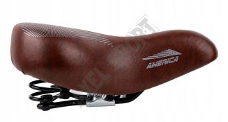 Siodełko wygodne SELLE AMERICA 265x215mm brązowe sprężyny Fiido C11 Pro - 5