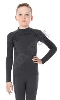 BLUZA junior Brubeck LS13640 THERMO grafit 140/146 - 2