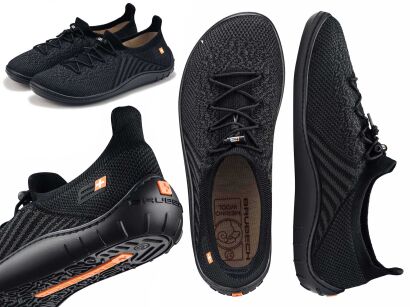 Buty sportowe damskie lekkie wygodne BRUBECK BAREFOOT Merino czarne 37