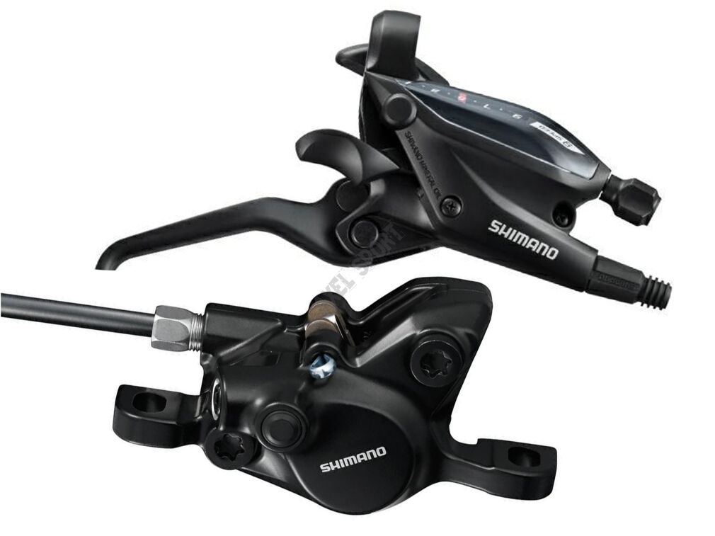 Hamulce tył Shimano klamkomanetka ST-EF505 9rz + zacisk MT200 1700mm