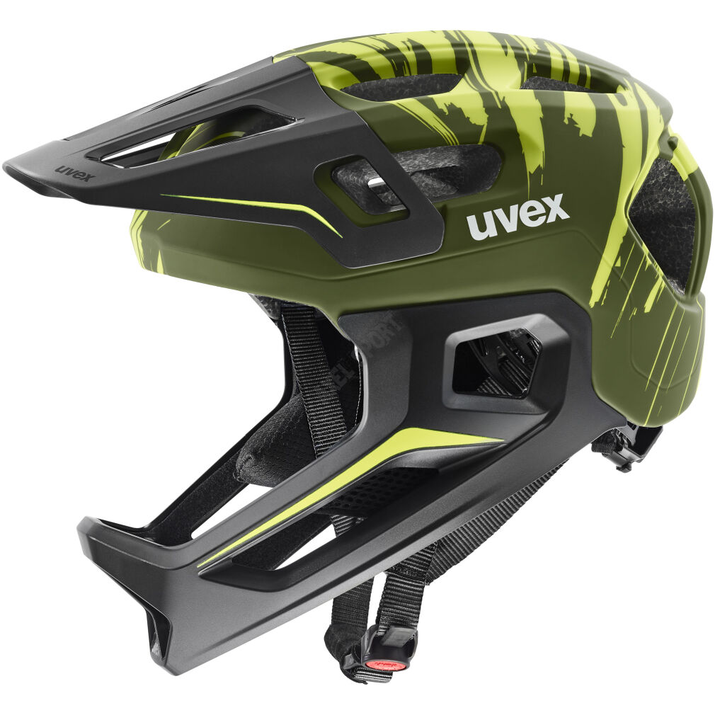 Kask rowerowy fullface UVEX React JR dark olive matt 52-56cm