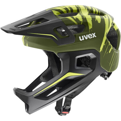 Kask rowerowy fullface UVEX React JR dark olive matt 52-56cm