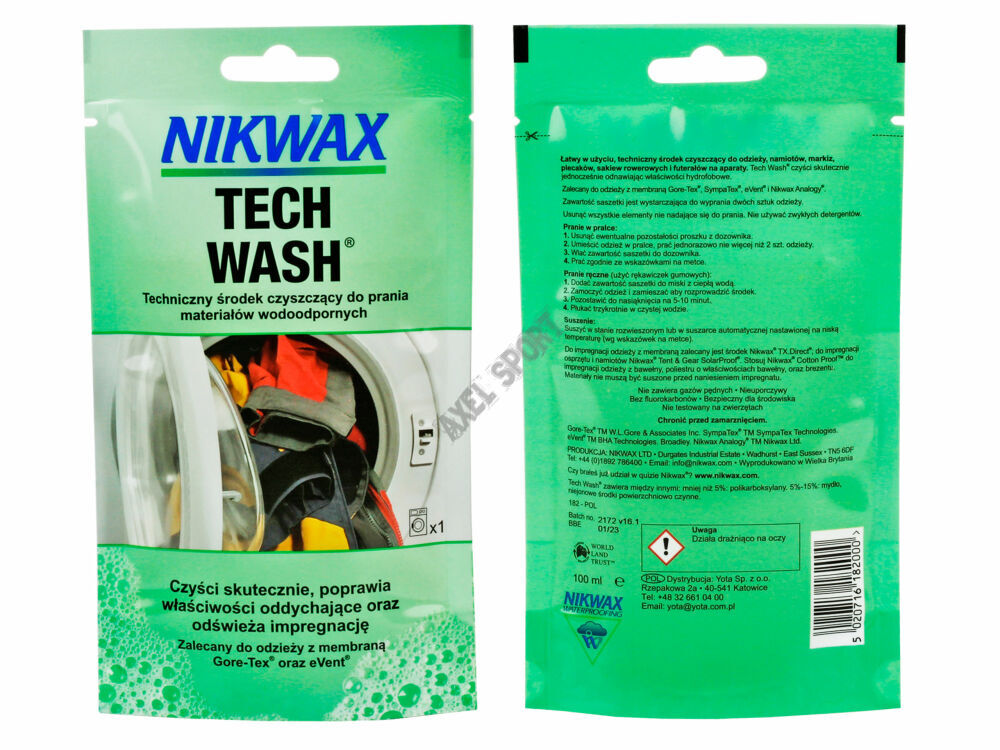 Środek piorący do przeciwdeszczowej odzieży i sprzętu NIKWAX TECH WASH - 100 ml