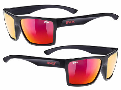 Nowoczesne przeciwsłoneczne Okulary UVEX lgl 29 - black mat mirror red S3