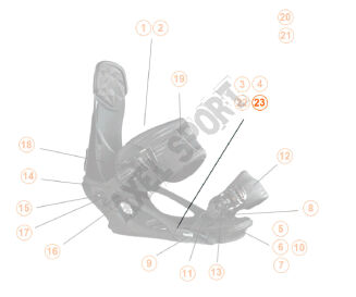 Śruby wiązań snowboardowych HEAD insert screw channel M6x11 4szt - 2