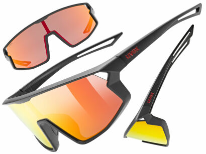 Okulary rowerowe UVEX Skyryse Jr. black matt (mirror red) S3