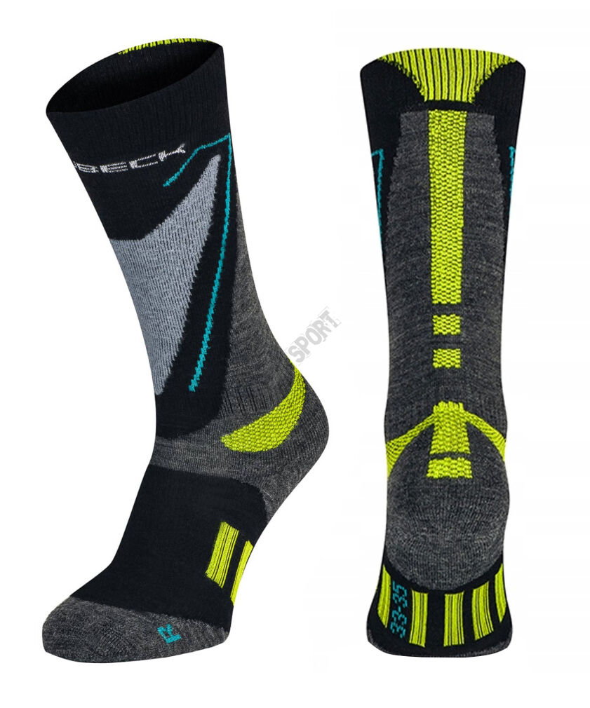 Skarpety Junior Brubeck Snow Force szar/zie 33-35