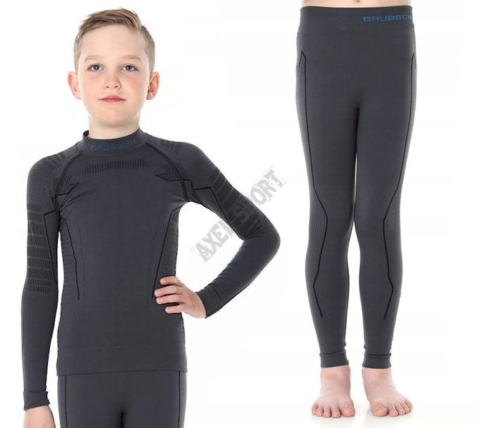 Komplet odzieży termoaktywnej junior BRUBECK THERMO grafit 128/134