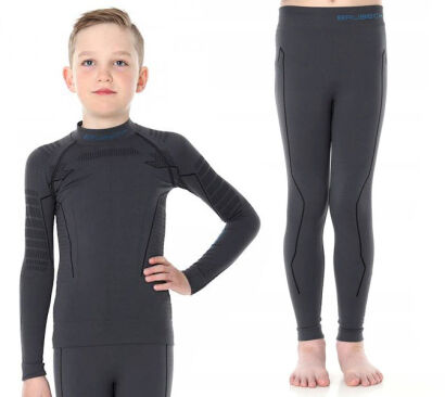 Komplet odzieży termoaktywnej junior BRUBECK THERMO grafit 128/134