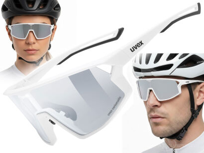 Okulary przeciwsłoneczne UVEX V white matt/litemirror silver (S1-S3)