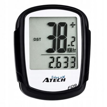 Licznik rowerowy przewodowy Atech F9 srebrny MB09