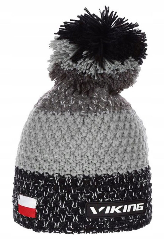 Czapka z pomponem VIKING Cornet męska czarna UNI